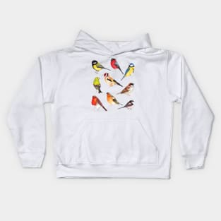 Watercolour Garden Birds Collection Kids Hoodie